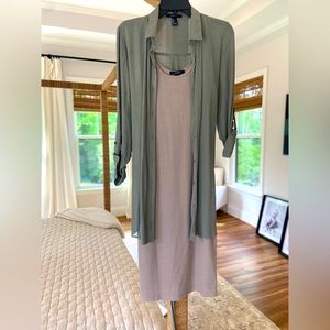 Forever 21 MIDI Bodycon dress with Linen duster